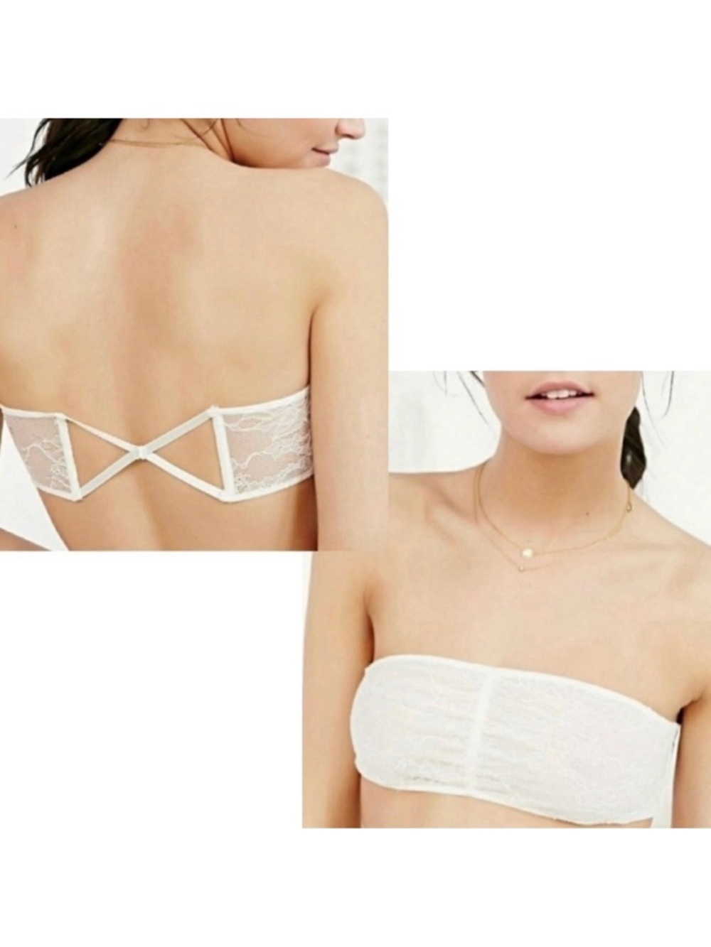 Kimchi Blue Urban Outfitters Yellow Cream Lace Bandeau Bralette Size S